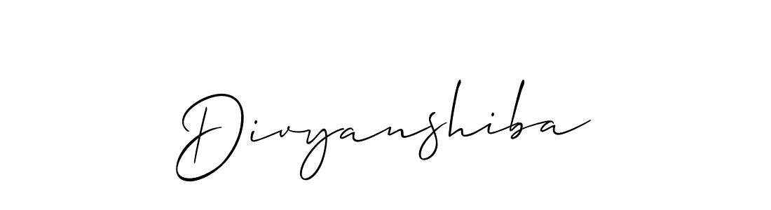 Create a beautiful signature design for name Divyanshiba. With this signature (Allison_Script) fonts, you can make a handwritten signature for free. Divyanshiba signature style 2 images and pictures png