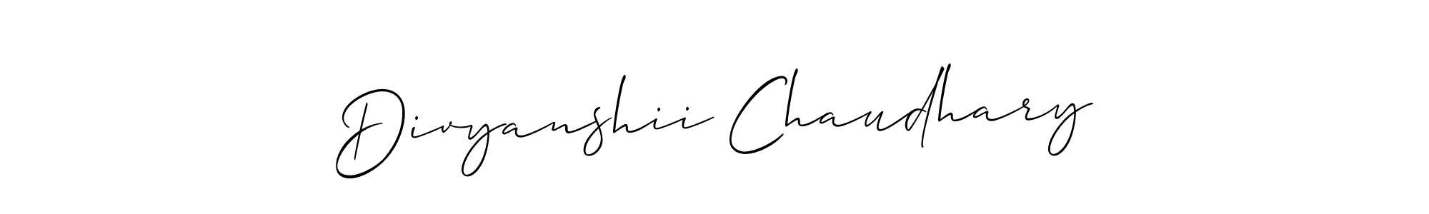 Divyanshii Chaudhary stylish signature style. Best Handwritten Sign (Allison_Script) for my name. Handwritten Signature Collection Ideas for my name Divyanshii Chaudhary. Divyanshii Chaudhary signature style 2 images and pictures png