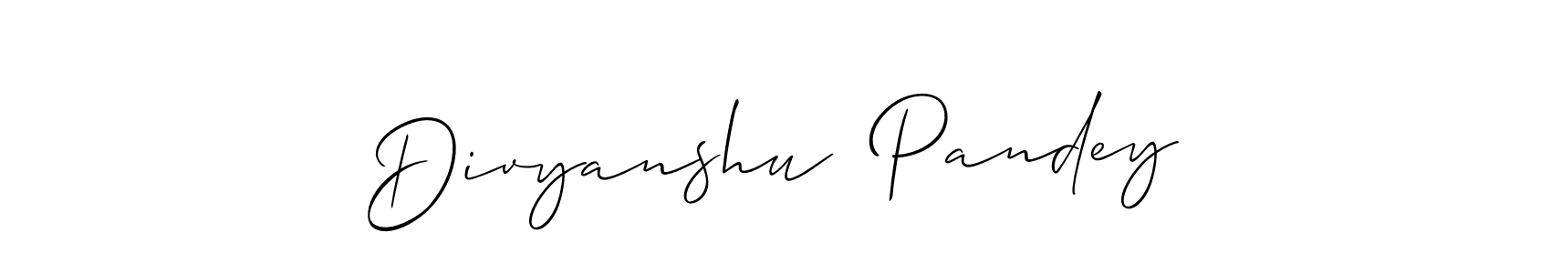 Similarly Allison_Script is the best handwritten signature design. Signature creator online .You can use it as an online autograph creator for name Divyanshu  Pandey. Divyanshu  Pandey signature style 2 images and pictures png