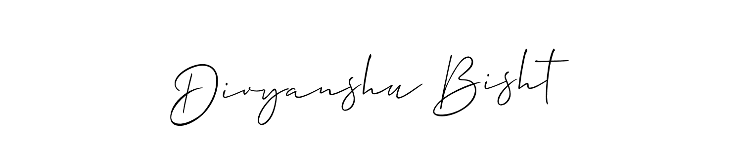 This is the best signature style for the Divyanshu Bisht name. Also you like these signature font (Allison_Script). Mix name signature. Divyanshu Bisht signature style 2 images and pictures png