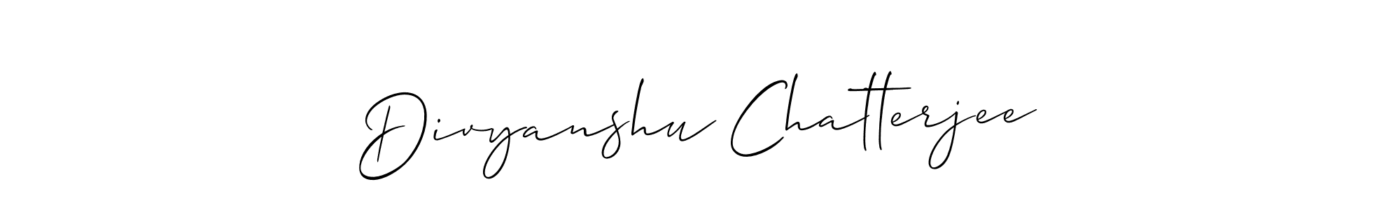 This is the best signature style for the Divyanshu Chatterjee name. Also you like these signature font (Allison_Script). Mix name signature. Divyanshu Chatterjee signature style 2 images and pictures png