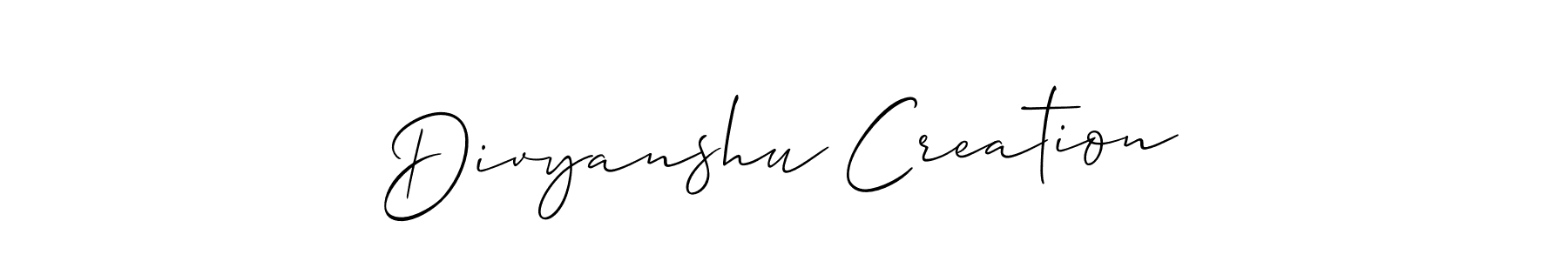 How to make Divyanshu Creation signature? Allison_Script is a professional autograph style. Create handwritten signature for Divyanshu Creation name. Divyanshu Creation signature style 2 images and pictures png