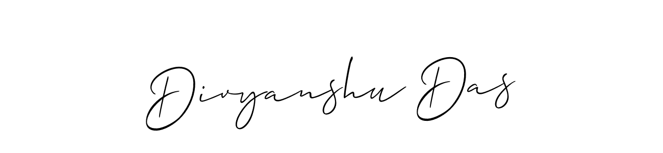Make a beautiful signature design for name Divyanshu Das. With this signature (Allison_Script) style, you can create a handwritten signature for free. Divyanshu Das signature style 2 images and pictures png