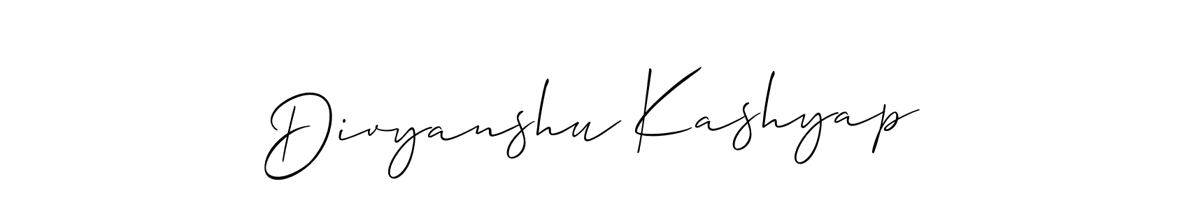 It looks lik you need a new signature style for name Divyanshu Kashyap. Design unique handwritten (Allison_Script) signature with our free signature maker in just a few clicks. Divyanshu Kashyap signature style 2 images and pictures png