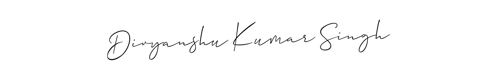 Create a beautiful signature design for name Divyanshu Kumar Singh. With this signature (Allison_Script) fonts, you can make a handwritten signature for free. Divyanshu Kumar Singh signature style 2 images and pictures png