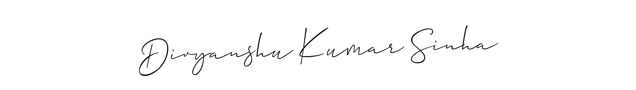 Design your own signature with our free online signature maker. With this signature software, you can create a handwritten (Allison_Script) signature for name Divyanshu Kumar Sinha. Divyanshu Kumar Sinha signature style 2 images and pictures png