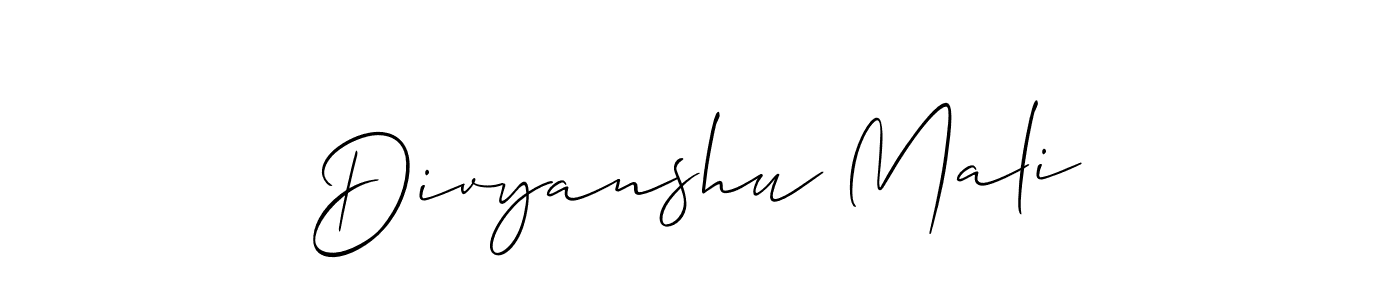 How to Draw Divyanshu Mali signature style? Allison_Script is a latest design signature styles for name Divyanshu Mali. Divyanshu Mali signature style 2 images and pictures png