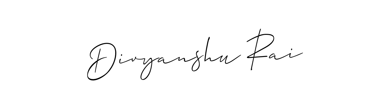 Design your own signature with our free online signature maker. With this signature software, you can create a handwritten (Allison_Script) signature for name Divyanshu Rai. Divyanshu Rai signature style 2 images and pictures png