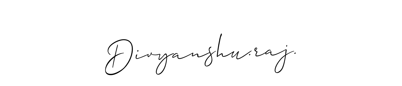 Make a short Divyanshu.raj. signature style. Manage your documents anywhere anytime using Allison_Script. Create and add eSignatures, submit forms, share and send files easily. Divyanshu.raj. signature style 2 images and pictures png