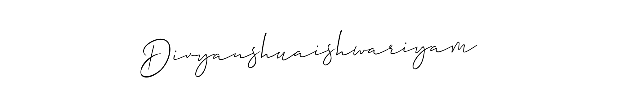 Use a signature maker to create a handwritten signature online. With this signature software, you can design (Allison_Script) your own signature for name Divyanshuaishwariyam. Divyanshuaishwariyam signature style 2 images and pictures png