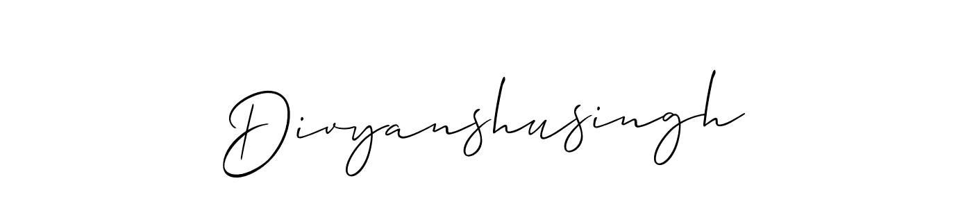How to Draw Divyanshusingh signature style? Allison_Script is a latest design signature styles for name Divyanshusingh. Divyanshusingh signature style 2 images and pictures png