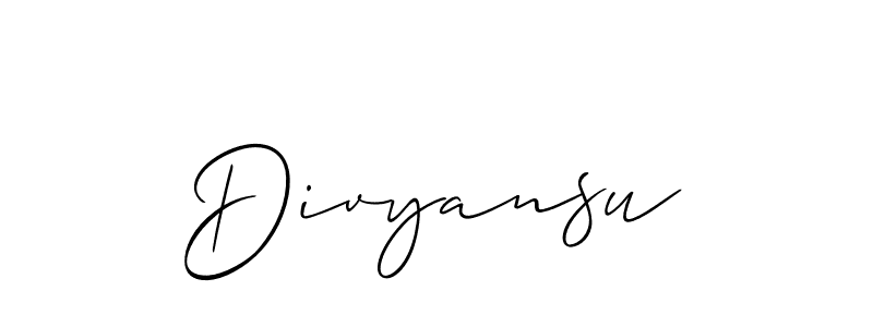 How to make Divyansu signature? Allison_Script is a professional autograph style. Create handwritten signature for Divyansu name. Divyansu signature style 2 images and pictures png