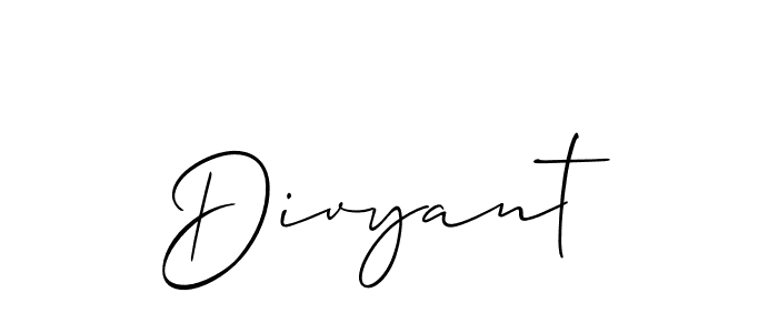 How to make Divyant signature? Allison_Script is a professional autograph style. Create handwritten signature for Divyant name. Divyant signature style 2 images and pictures png