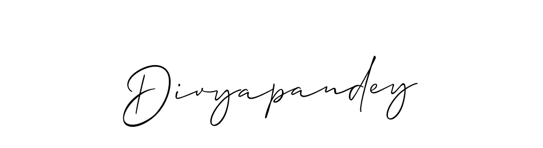 How to Draw Divyapandey signature style? Allison_Script is a latest design signature styles for name Divyapandey. Divyapandey signature style 2 images and pictures png