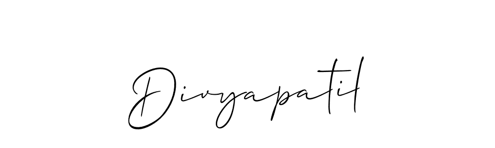 Also we have Divyapatil name is the best signature style. Create professional handwritten signature collection using Allison_Script autograph style. Divyapatil signature style 2 images and pictures png