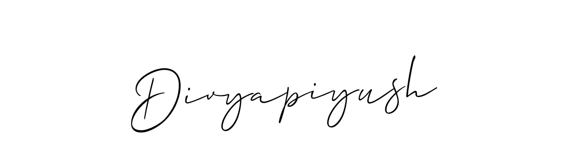 Best and Professional Signature Style for Divyapiyush. Allison_Script Best Signature Style Collection. Divyapiyush signature style 2 images and pictures png
