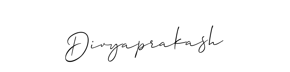 Create a beautiful signature design for name Divyaprakash. With this signature (Allison_Script) fonts, you can make a handwritten signature for free. Divyaprakash signature style 2 images and pictures png