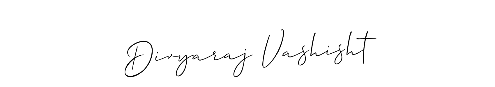 It looks lik you need a new signature style for name Divyaraj Vashisht. Design unique handwritten (Allison_Script) signature with our free signature maker in just a few clicks. Divyaraj Vashisht signature style 2 images and pictures png