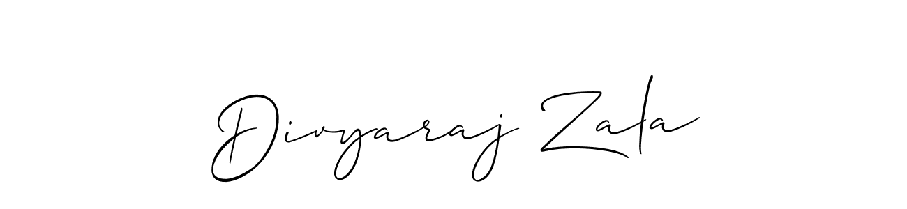 Design your own signature with our free online signature maker. With this signature software, you can create a handwritten (Allison_Script) signature for name Divyaraj Zala. Divyaraj Zala signature style 2 images and pictures png