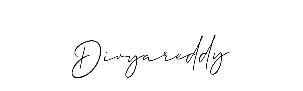 Use a signature maker to create a handwritten signature online. With this signature software, you can design (Allison_Script) your own signature for name Divyareddy. Divyareddy signature style 2 images and pictures png