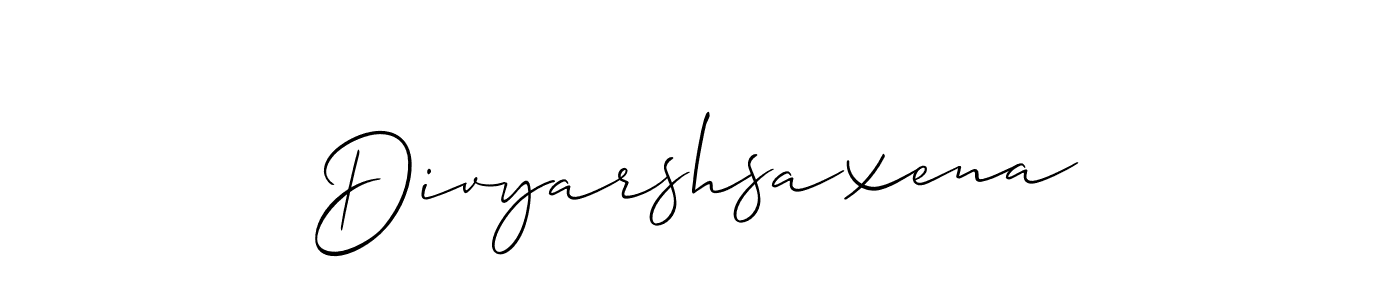 Make a beautiful signature design for name Divyarshsaxena. With this signature (Allison_Script) style, you can create a handwritten signature for free. Divyarshsaxena signature style 2 images and pictures png