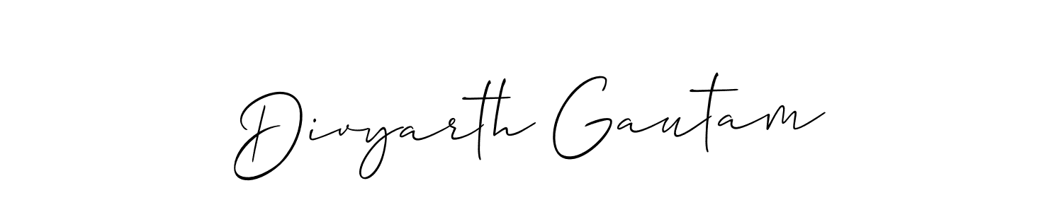 Use a signature maker to create a handwritten signature online. With this signature software, you can design (Allison_Script) your own signature for name Divyarth Gautam. Divyarth Gautam signature style 2 images and pictures png