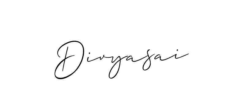 How to make Divyasai name signature. Use Allison_Script style for creating short signs online. This is the latest handwritten sign. Divyasai signature style 2 images and pictures png