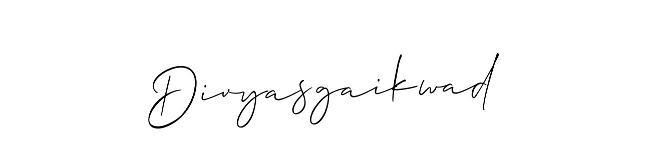 Similarly Allison_Script is the best handwritten signature design. Signature creator online .You can use it as an online autograph creator for name Divyasgaikwad. Divyasgaikwad signature style 2 images and pictures png