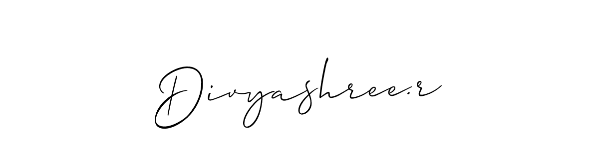 Also we have Divyashree.r name is the best signature style. Create professional handwritten signature collection using Allison_Script autograph style. Divyashree.r signature style 2 images and pictures png