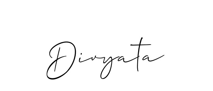 Similarly Allison_Script is the best handwritten signature design. Signature creator online .You can use it as an online autograph creator for name Divyata. Divyata signature style 2 images and pictures png