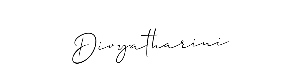 How to make Divyatharini name signature. Use Allison_Script style for creating short signs online. This is the latest handwritten sign. Divyatharini signature style 2 images and pictures png
