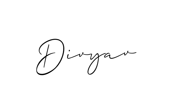 How to Draw Divyav signature style? Allison_Script is a latest design signature styles for name Divyav. Divyav signature style 2 images and pictures png