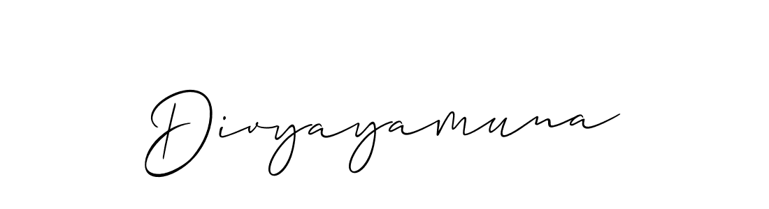 Create a beautiful signature design for name Divyayamuna. With this signature (Allison_Script) fonts, you can make a handwritten signature for free. Divyayamuna signature style 2 images and pictures png
