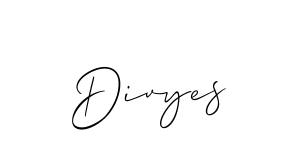if you are searching for the best signature style for your name Divyes. so please give up your signature search. here we have designed multiple signature styles  using Allison_Script. Divyes signature style 2 images and pictures png