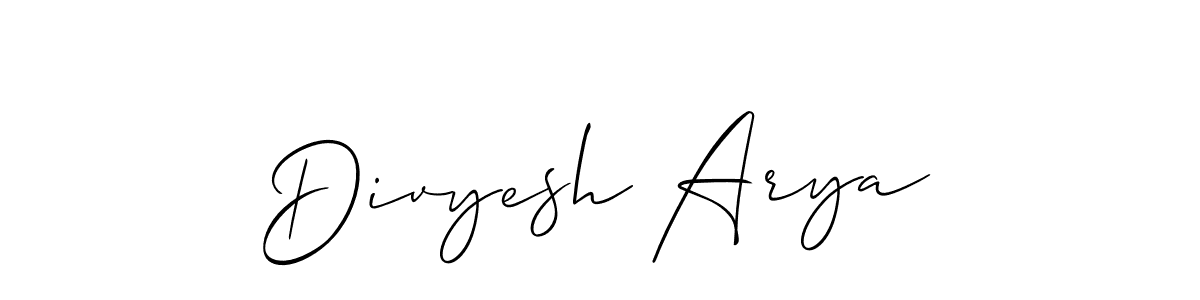 if you are searching for the best signature style for your name Divyesh Arya. so please give up your signature search. here we have designed multiple signature styles  using Allison_Script. Divyesh Arya signature style 2 images and pictures png