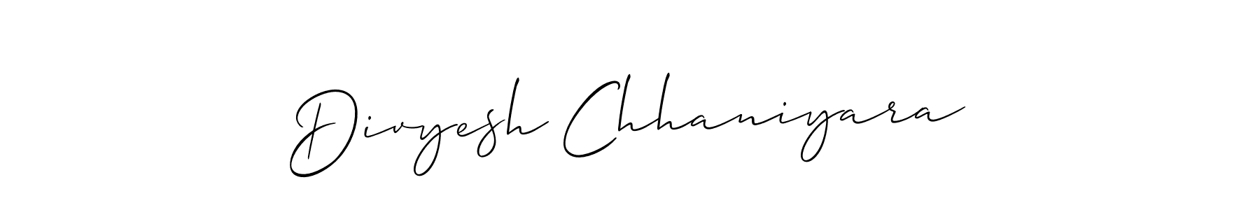 Make a short Divyesh Chhaniyara signature style. Manage your documents anywhere anytime using Allison_Script. Create and add eSignatures, submit forms, share and send files easily. Divyesh Chhaniyara signature style 2 images and pictures png