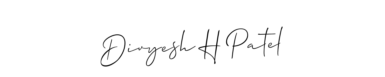 This is the best signature style for the Divyesh H Patel name. Also you like these signature font (Allison_Script). Mix name signature. Divyesh H Patel signature style 2 images and pictures png