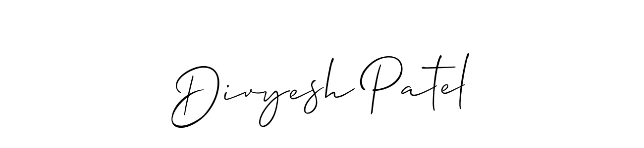 Design your own signature with our free online signature maker. With this signature software, you can create a handwritten (Allison_Script) signature for name Divyesh Patel. Divyesh Patel signature style 2 images and pictures png