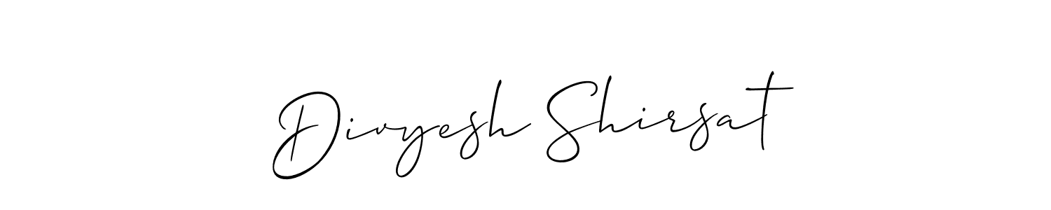 Make a beautiful signature design for name Divyesh Shirsat. With this signature (Allison_Script) style, you can create a handwritten signature for free. Divyesh Shirsat signature style 2 images and pictures png