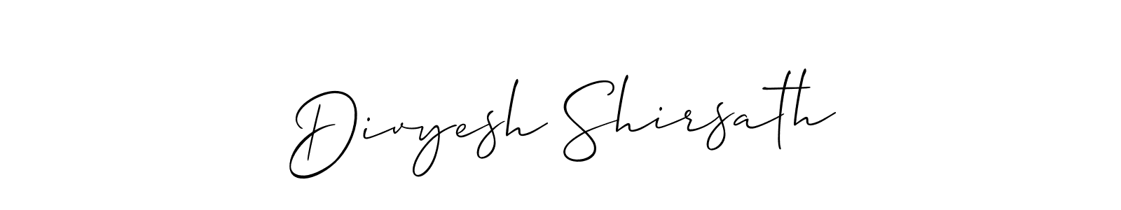Create a beautiful signature design for name Divyesh Shirsath. With this signature (Allison_Script) fonts, you can make a handwritten signature for free. Divyesh Shirsath signature style 2 images and pictures png