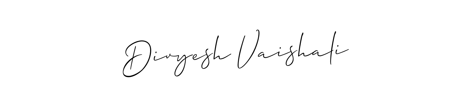 The best way (Allison_Script) to make a short signature is to pick only two or three words in your name. The name Divyesh Vaishali include a total of six letters. For converting this name. Divyesh Vaishali signature style 2 images and pictures png