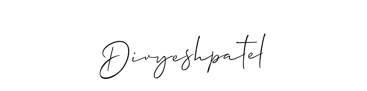 How to Draw Divyeshpatel signature style? Allison_Script is a latest design signature styles for name Divyeshpatel. Divyeshpatel signature style 2 images and pictures png