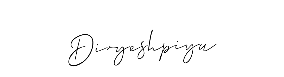 How to make Divyeshpiyu signature? Allison_Script is a professional autograph style. Create handwritten signature for Divyeshpiyu name. Divyeshpiyu signature style 2 images and pictures png
