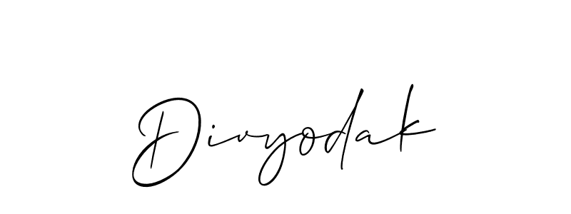 Once you've used our free online signature maker to create your best signature Allison_Script style, it's time to enjoy all of the benefits that Divyodak name signing documents. Divyodak signature style 2 images and pictures png