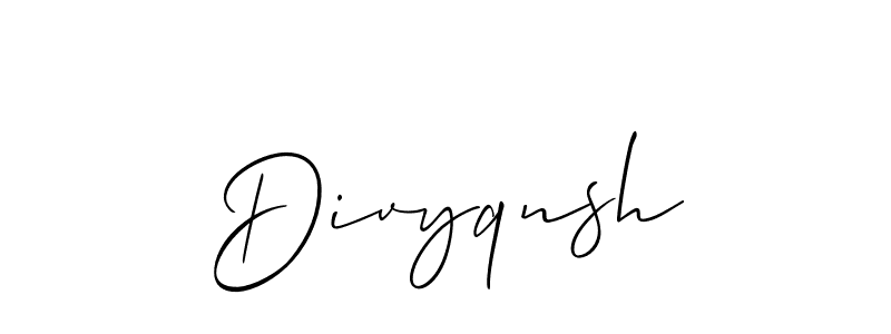 How to make Divyqnsh signature? Allison_Script is a professional autograph style. Create handwritten signature for Divyqnsh name. Divyqnsh signature style 2 images and pictures png