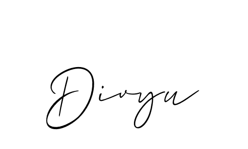 How to make Divyu signature? Allison_Script is a professional autograph style. Create handwritten signature for Divyu name. Divyu signature style 2 images and pictures png