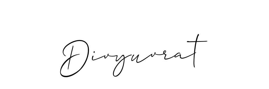 Make a beautiful signature design for name Divyuvrat. With this signature (Allison_Script) style, you can create a handwritten signature for free. Divyuvrat signature style 2 images and pictures png