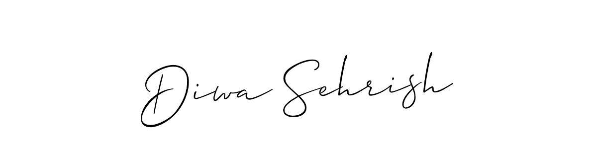 if you are searching for the best signature style for your name Diwa Sehrish. so please give up your signature search. here we have designed multiple signature styles  using Allison_Script. Diwa Sehrish signature style 2 images and pictures png