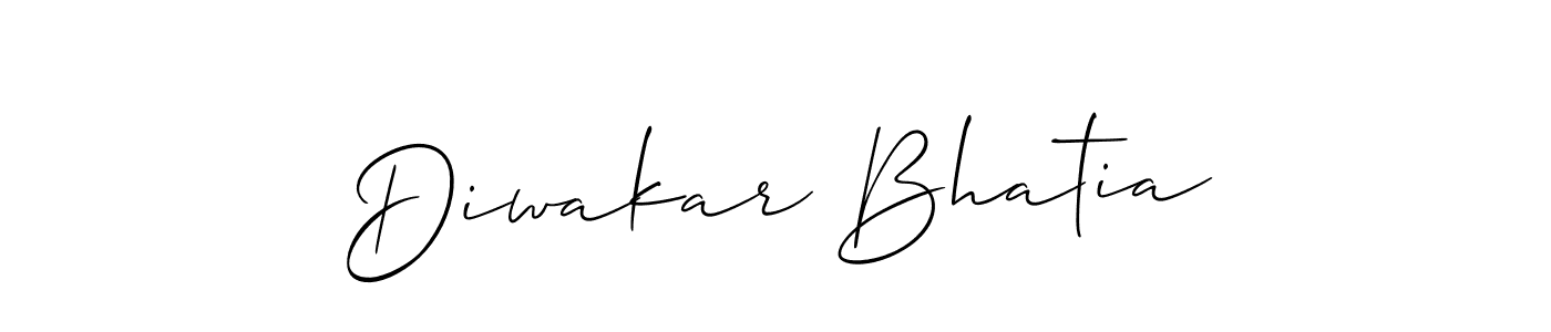 Make a beautiful signature design for name Diwakar Bhatia. With this signature (Allison_Script) style, you can create a handwritten signature for free. Diwakar Bhatia signature style 2 images and pictures png