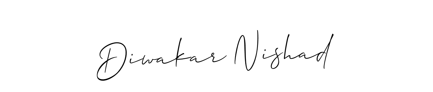 Make a beautiful signature design for name Diwakar Nishad. With this signature (Allison_Script) style, you can create a handwritten signature for free. Diwakar Nishad signature style 2 images and pictures png